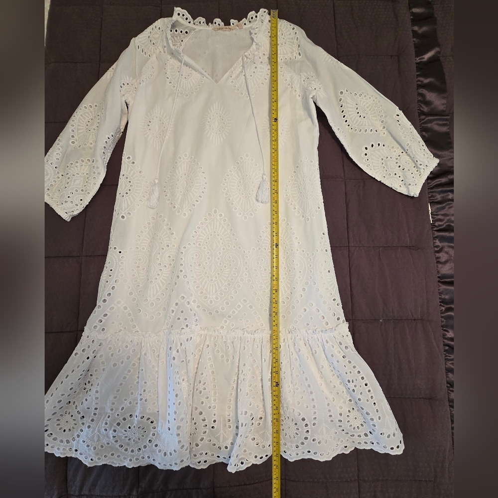 Soft Surroundings Midi Eyelet City Of Gardens Dress Women's Sz Med - Picture 4 of 8